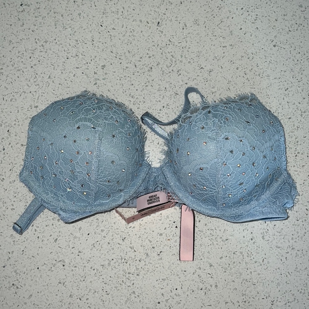 Victorias Secret Dream Angels Blue Grey Push-Up Bra - Size 32A